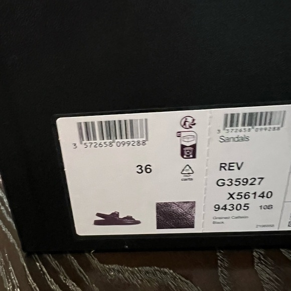 Chanel Black Sandals with Silver Logo - Picture 6 of 6